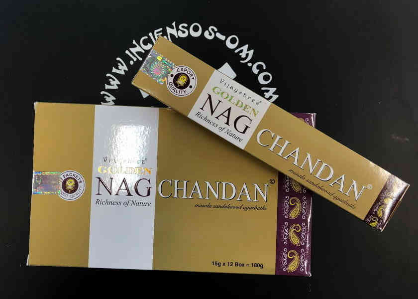 Incienso Golden Nag Chandan Dorado Sandalo Vijayshree